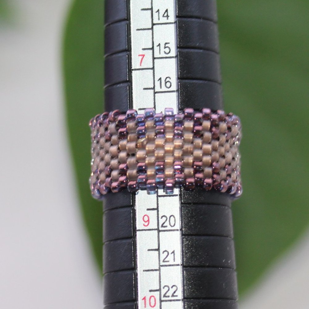 Handwoven Artisan Beaded Rings -  Wide Band Beaded Ring - New - Picture 7 of 14